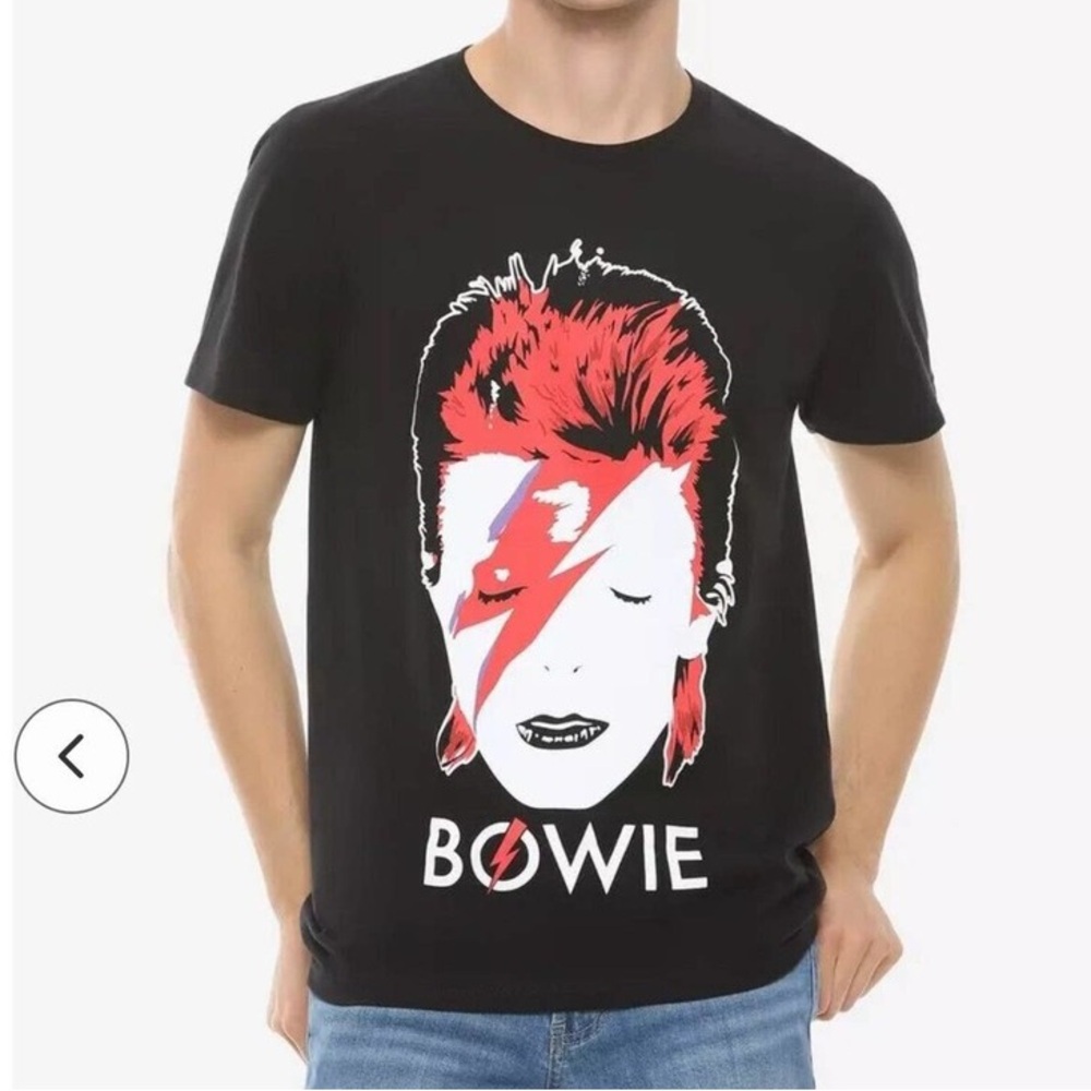 DAVID BOWIE Iconic "Aladdin Sane" Portrait Ziggy Cult Face Black T-Shirt Size XL
